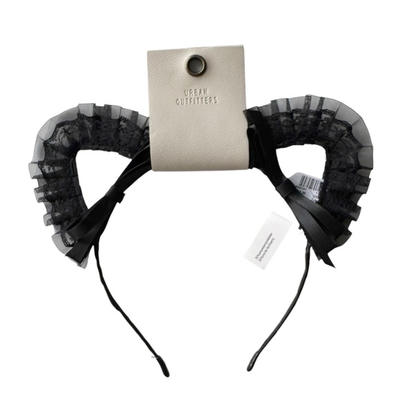 Urban Outfitters Lacey Cat Bow Headband in Black | NEW - Picture 3 of 6